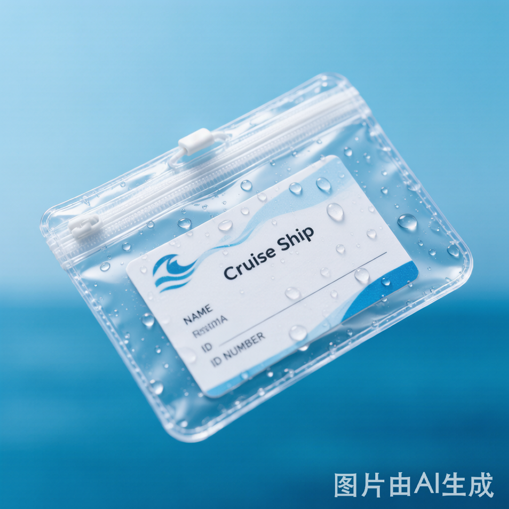 Waterproof ID badge holder close-up